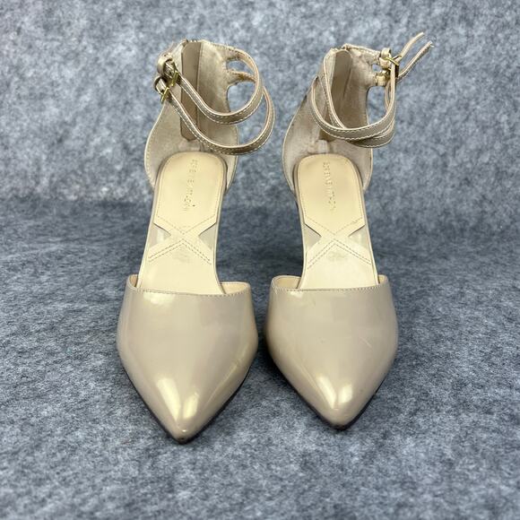 Adrienne Vittadini iridescent metallic nude heels double ankle strap Size 9‎ - Picture 1 of 10